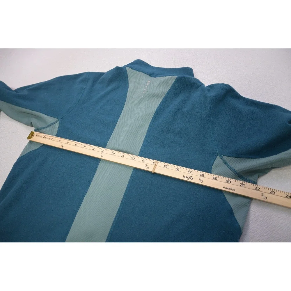 The North Face Fleece Jacket Mens Large Blue Full Zip Mock Neck Camp Hiking